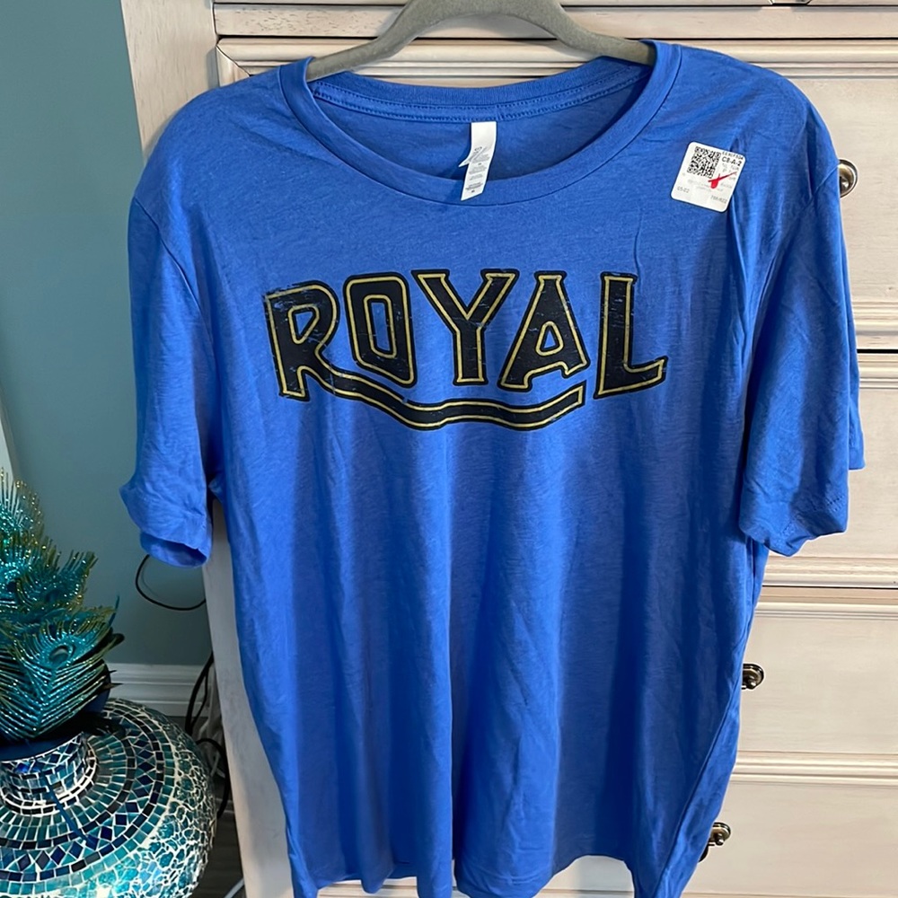 Men’s royal royal blue graphic canvas, short sleeve T-shirt, extra large new